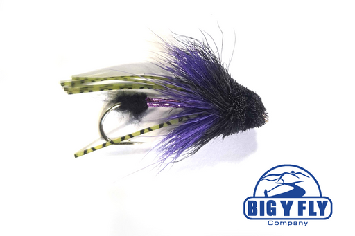 Weighted Bead Head Wooly Bugger Purple Streamer Fly With Flash, 1 Dozen, Mustad Signature Hooks, Region Fishing