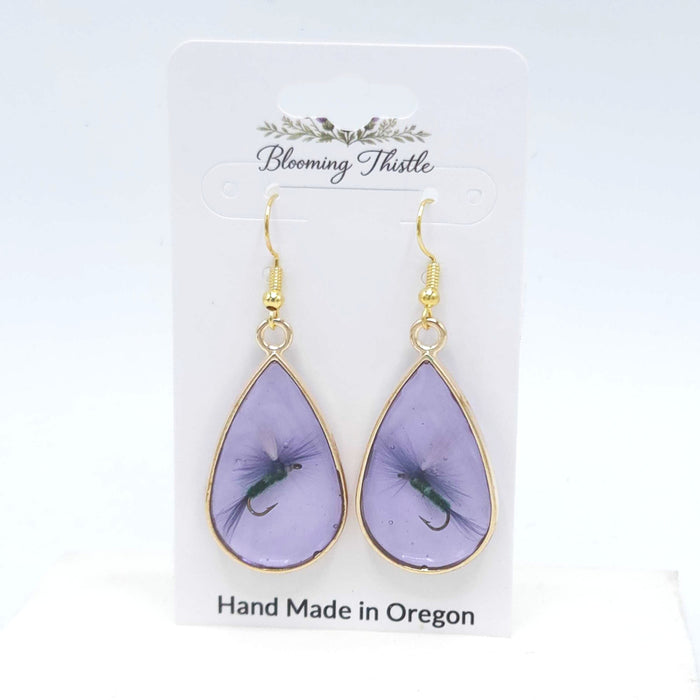 First Cast Teardrop Fly Earrings - By Blooming Thistle