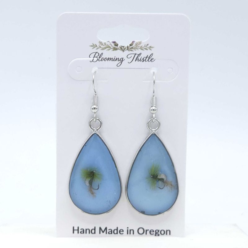 First Cast Teardrop Fly Earrings - By Blooming Thistle