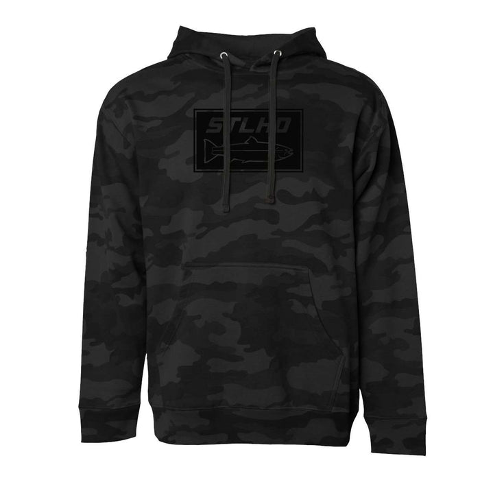 STLHD Men's Black Water Black Camo Standard Hoodie