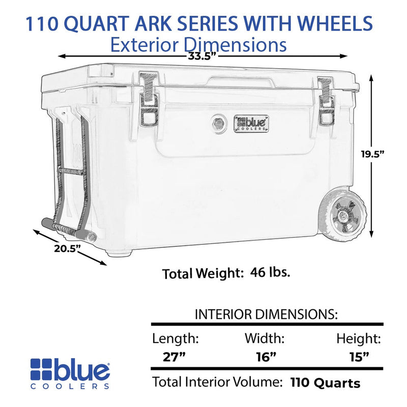 Blue Coolers - 110 Quart Ark Series Roto-Molded Wheeled Cooler