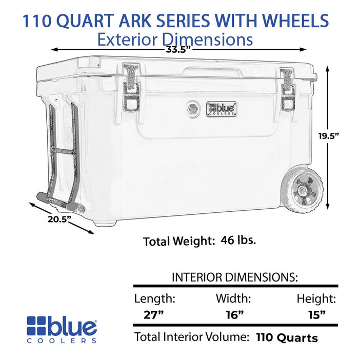 Blue Coolers - 110 Quart Ark Series Roto-Molded Wheeled Cooler