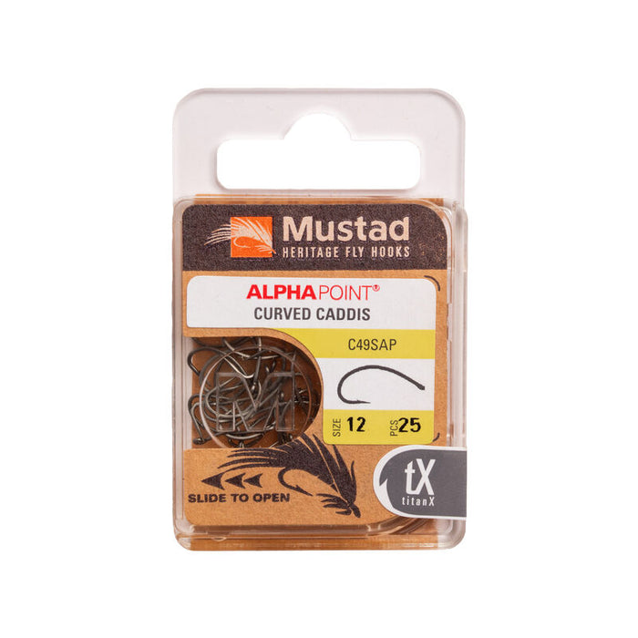 Mustad C49S Caddis Hook Curved - 1X Short - 25 pack