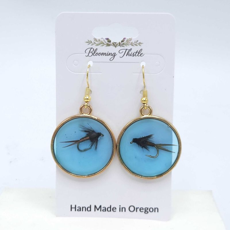 Rising Waters Round Fly Earrings - By Blooming Thistle