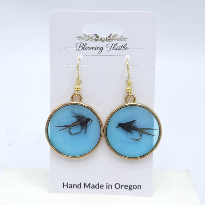 Rising Waters Round Fly Earrings - By Blooming Thistle