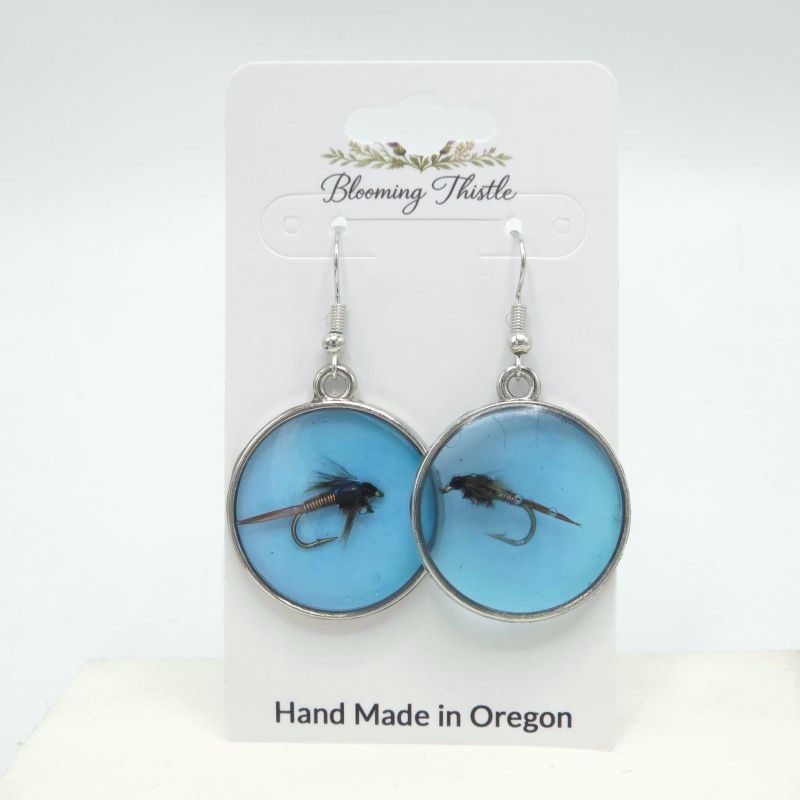 Rising Waters Round Fly Earrings - By Blooming Thistle