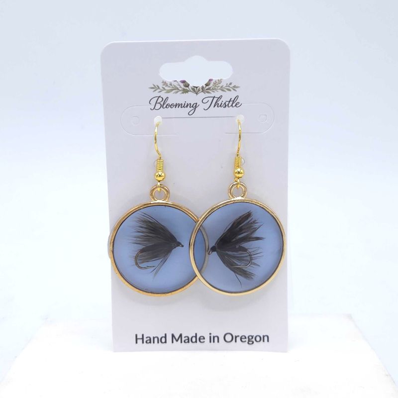 Rising Waters Round Fly Earrings - By Blooming Thistle