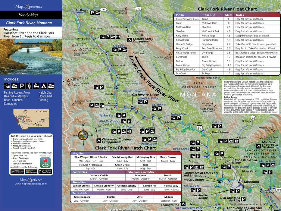 Clark Fork, Montana Fishing Map