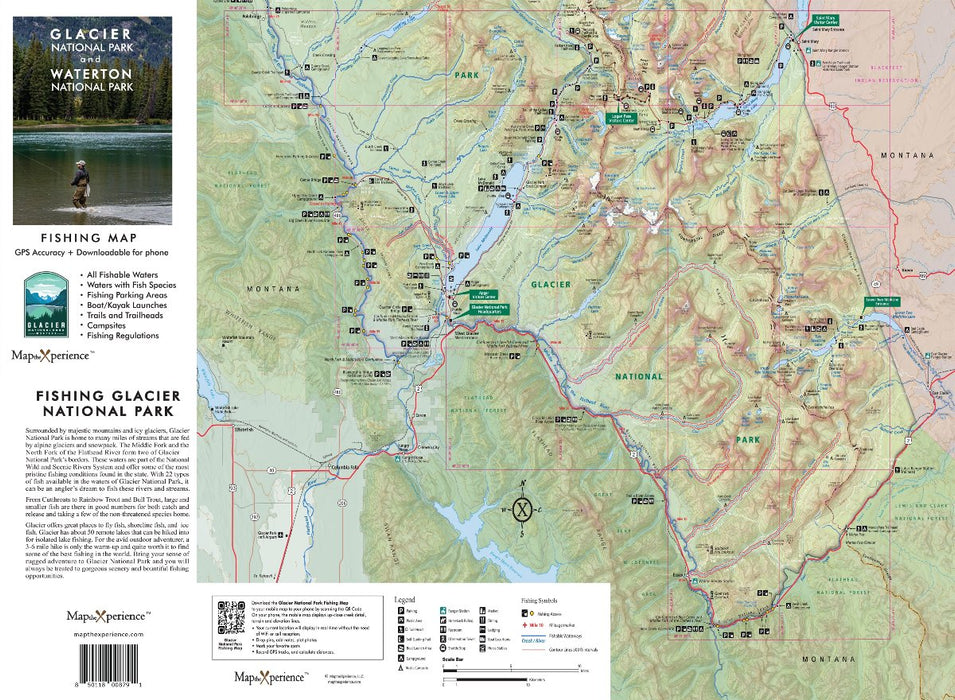 Glacier Nat'l Park Fishing Map