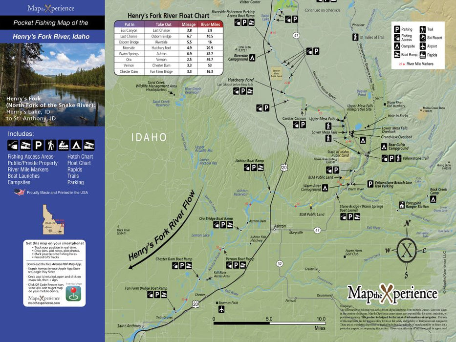 Henry's Fork, Idaho Fishing Map