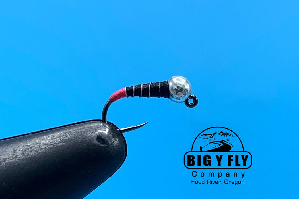 Euro Zebra Midge Hot Butt - Tungsten (Barbless)