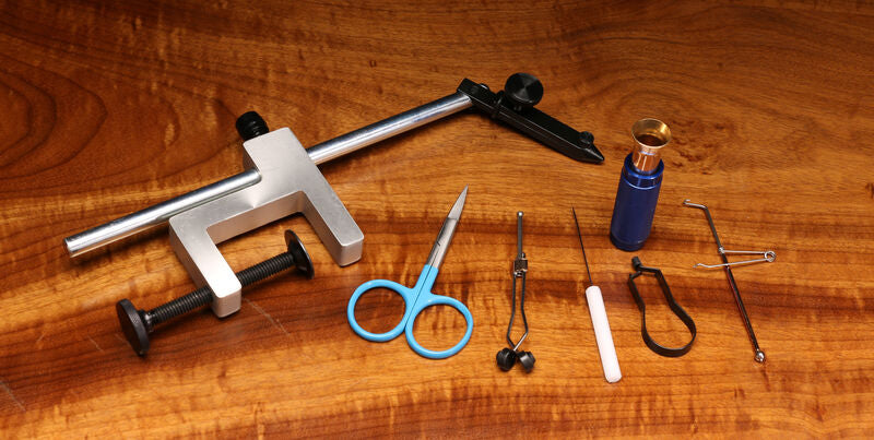 Fly Tying Material Kit w/Premium Tools and Vise--Hareline
