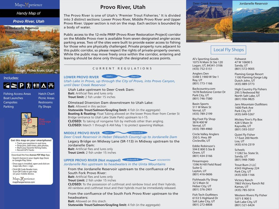 Provo River, Utah Fishing Map