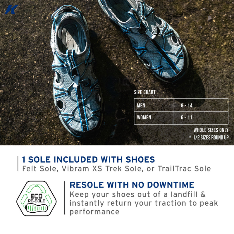 Korkers Men's Swift Sandal Men's - Felt Sole