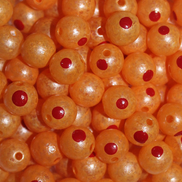 TroutBeads Blood Dot Eggs Natural Roe; 10 mm.
