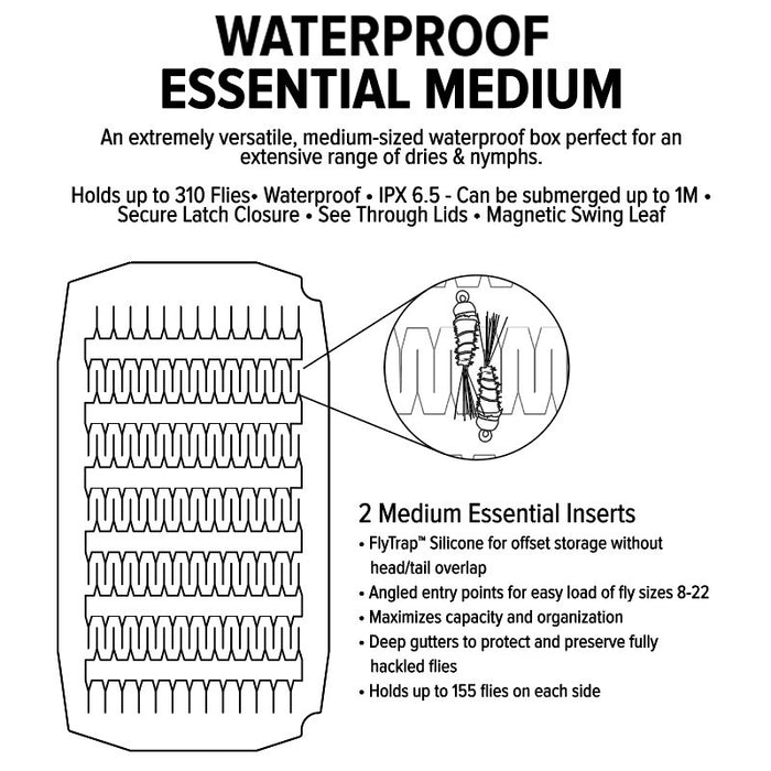 Umpqua UPG Fly Box - Silicone Waterproof Essential Medium