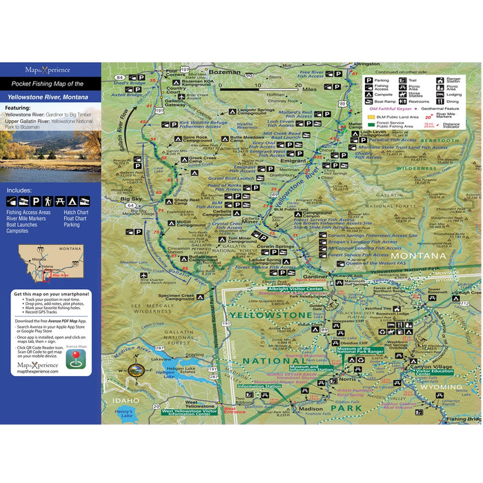 Yellowstone River, Wyoming Fishing Map