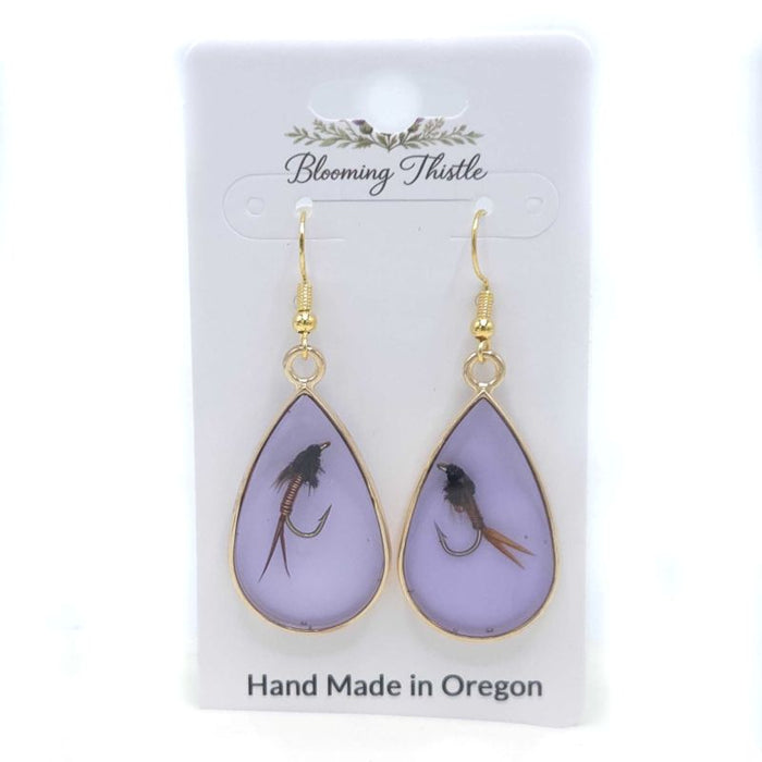 First Cast Teardrop Fly Earrings - By Blooming Thistle
