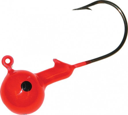 3 16 oz mister twister weighted hook Mister Twister Round Jigheads Red / 1/16 oz