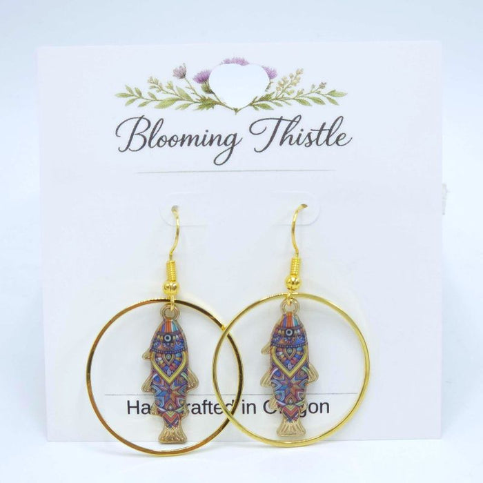 Open Water Fish Hoop Earrings - By Blooming Thistle