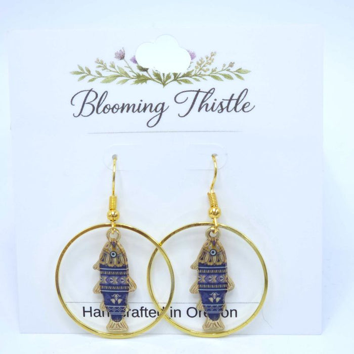 Open Water Fish Hoop Earrings - By Blooming Thistle