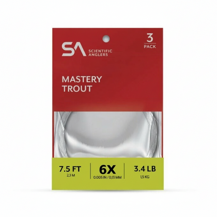 Scientific Anglers Mastery Trout Tapered Leader - 7.5' / 3-pack