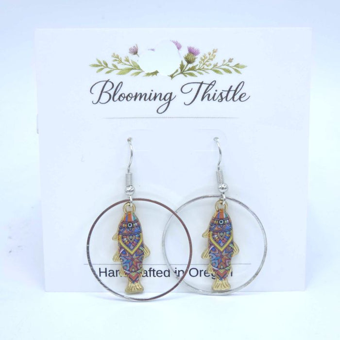 Open Water Fish Hoop Earrings - By Blooming Thistle