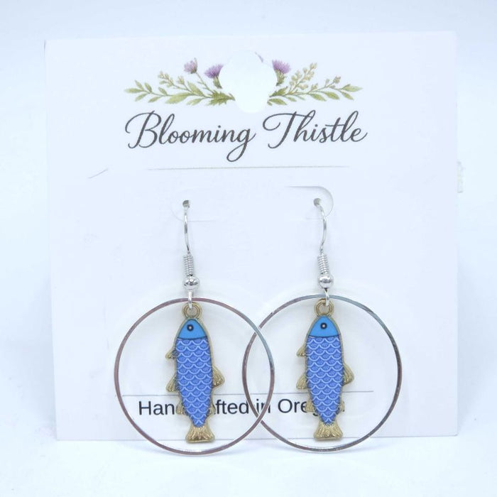 Open Water Fish Hoop Earrings - By Blooming Thistle
