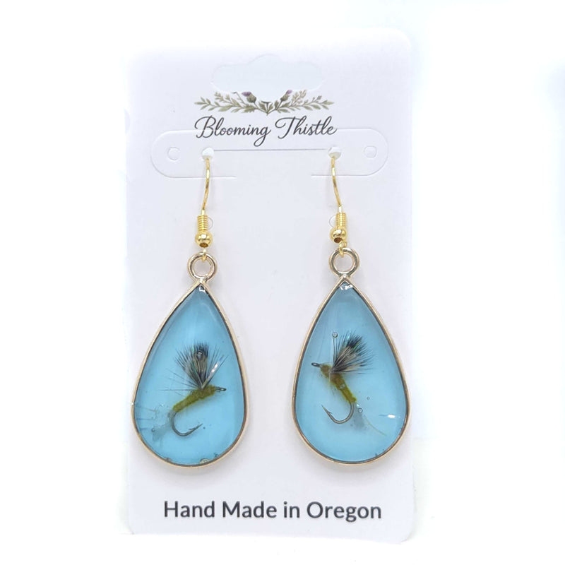 First Cast Teardrop Fly Earrings - By Blooming Thistle