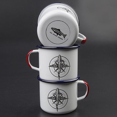 Rep Your Water Brown Trout Compass Mug
