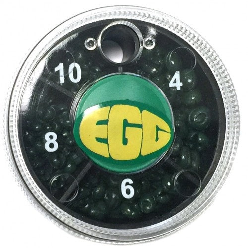 Dinsmores Green Egg Tin 4 Split Shot Dispenser
