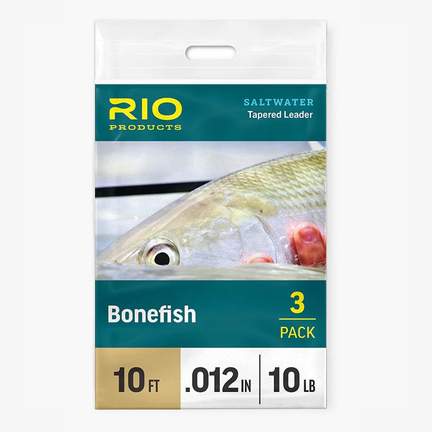 RIO Saltwater Fly Leader Tapered Single or 3 Pack - 10 Ft Long - 8lb to 40lb