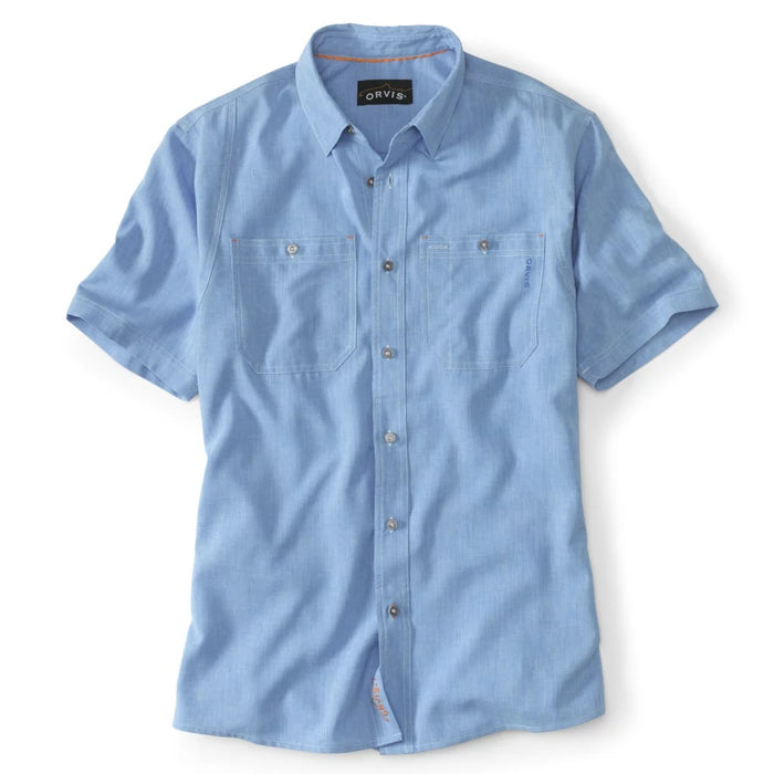 Orvis Men's Tech Chambray Short-Sleeved Work Shirt- — Big Y  Fly Co