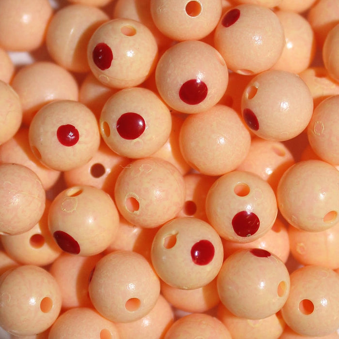 TroutBeads Blood Dot Eggs Natural Roe; 10 mm.