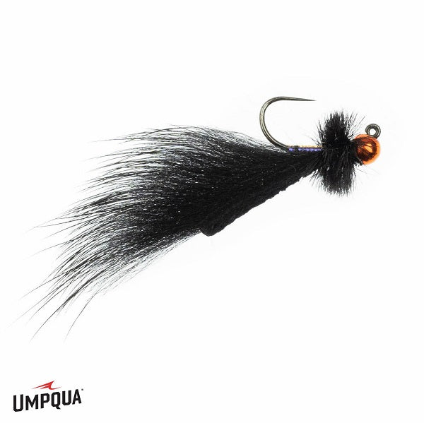 Umpqua Mayer's Mini Leech Jig Radiant Fly Black/Orange 12