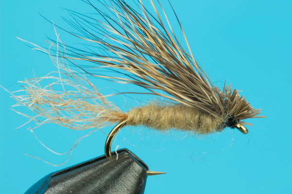 The Fly Fishing Place Tan X Caddis Emerging Caddis Adult Trout Dry Fly -  Set of 6 Flies Size 18