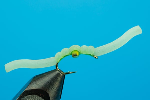 12 Tungsten Red Squirmy Worm Bead Head Fly Fishing Hand Tied San Juan